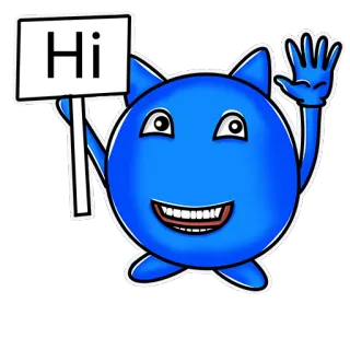✋️ Hi Cartoon, Gruß, Freundlich, Süß, Hallo, Winken telegram sticker