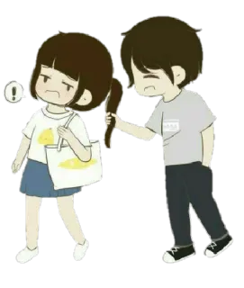 😐 cartoon, couple, relationship, anime, emotional telegram sticker