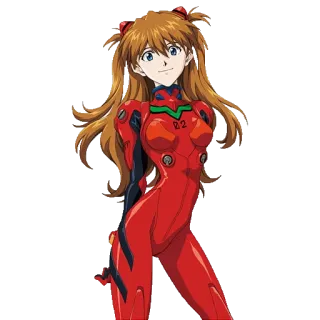 🙂 Asuka Langley Soryu Neon Genesis Evangelion Anime, Personnage, Fille, Costume rouge, Evangelion, Asuka Langley whatsapp sticker