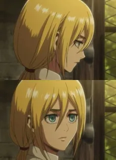 😐 Krista Lenz Attack on Titan Anime, Personagem, Krista Lenz, Loira, Ataque dos Titãs whatsapp sticker