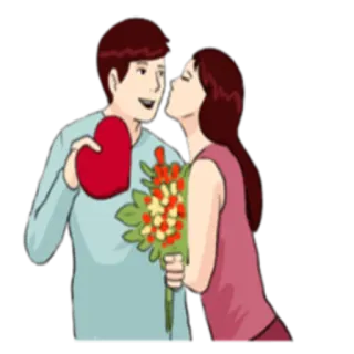 ❤️ amor, romance, casal, beijo, coração, flores, afeição, relacionamento telegram sticker