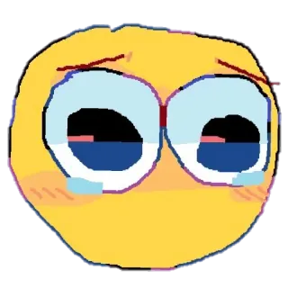 😥 emoji, llorando, triste, kawaii, mono telegram sticker