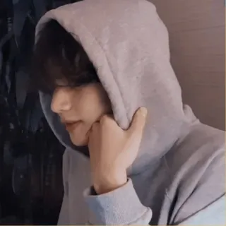 🐚 hombre, sudadera con capucha, perfil, casual, interior, primer plano telegram sticker