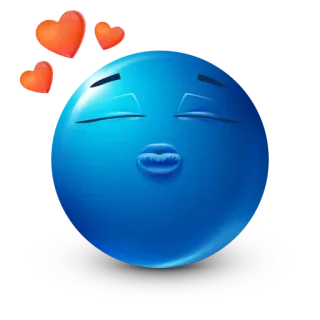 😘 besos, emoji, amor, azul, corazones, cariño whatsapp sticker