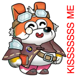💋 KISSSSSSS ME мультфильм, животное, стимпанк, поцелуй, выражение, любовь telegram sticker