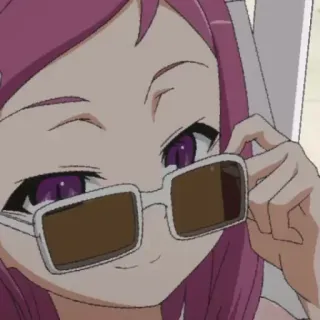 🩸 anime, cartoon, girl, sunglasses telegram sticker