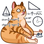 🙄 고양이, 수학, 기하학, 공식, 마우스, 만화 telegram sticker