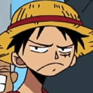 😕 Monkey D. Luffy One Piece Anime, Mangá, Chapéu de palha, Pirata, Luffy telegram sticker