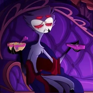 ❤️‍🩹 Stolas Helluva Boss animowany, kreskówka, demon, ptak, smutny telegram sticker