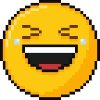 😊 Эмодзи, Смех, Лол, Пиксельный, Смешной, Веселый, Радость telegram sticker