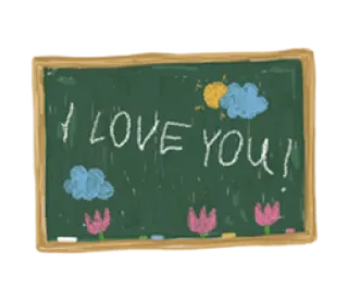 ❤️ I LOVE YOU! любовь, доска, сообщение, любовь, привет, цветы telegram sticker
