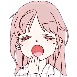 🌨 menguap, lelah, mengantuk, kartun, perempuan, gadis telegram sticker