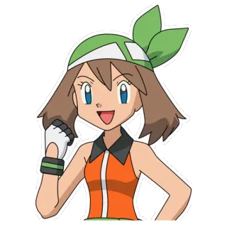 😀 May Pokémon pokemon, anime, cartone animato, personaggio, ragazza, vera telegram sticker