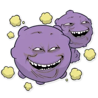 😜 Koffing Pokemon koffing, pokemon, trucizna, gaz, fioletowy, smog, mem telegram sticker