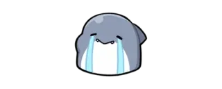 🦈 pleurer, triste, requin, mignon, émotion, larmes telegram sticker
