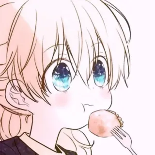 🍪 动漫, 漫画, 卡通, 可爱, 吃, 孩子 telegram sticker