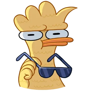 😐 мультик, утка, солнцезащитные очки, смешной, персонаж telegram sticker
