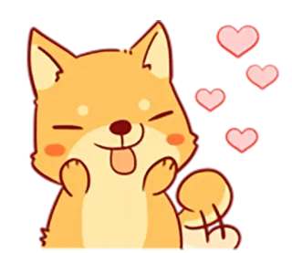 🐶 หมา, ชิบะอินุ, น่ารัก, หัวใจ, รัก, สัตว์ telegram sticker