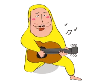 👽 мультфильм, гитара, музыка, певец, иллюстрация, мужчина telegram sticker