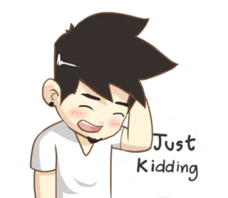 ☺️ Just Kidding Kartun, Anime, Bercanda, Mengejek, Menggoda, Ekspresi telegram sticker
