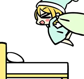 🛏️ аниме, мультфильм, сон, перед сном, ночь, спит, zzz telegram sticker