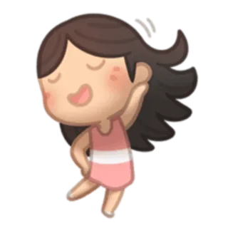 😏 vrouw, cartoon, meisje, dansen, schattig, vrolijk, liefde, vrouwelijk telegram sticker