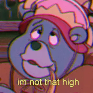 😅 im not that high 漫画, クマ, ドラッグ, ハイ, キマってる telegram sticker