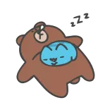 😴 urso, fofo, animais, desenho animado, adesivo telegram sticker