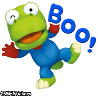 👻 BOO! การ์ตูน, น่ารัก, ตลก, ฮาโลวีน, กบ telegram sticker