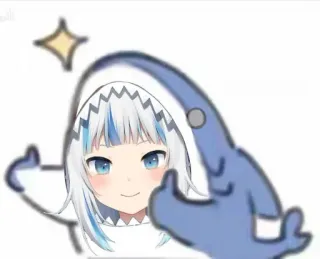 👍 Gawr Gura Anime, Vtuber, Tiburón, Lindo, Gura whatsapp sticker