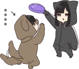 Yurudara-chan. & Yurudara-kun. 2 :: @line_stickers telegram stickers