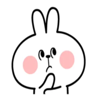 🤔 Hase, Kaninchen, niedlich, denkend, verwirrt, Tier, Cartoon telegram sticker