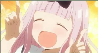 😄 Chika Fujiwara Kaguya-sama: Love Is War Аниме, Чика Фудзивара, Кагуя-сама, Любовь это война, Милый, Счастливый, Мультфильм, Девушка telegram sticker