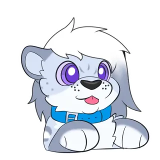 😛 tier, cartoon, niedlich, aufkleber, fell telegram sticker