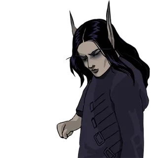 😔 elfo, fantasia, mago, feiticeiro, personagem, ilustração, retrato telegram sticker