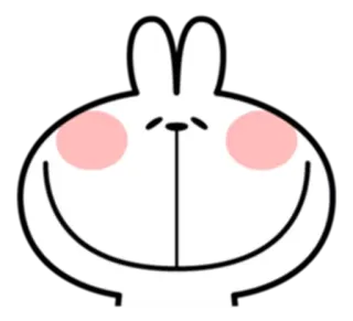 🙂 lapin, lapinou, mignon, animal, dessin animé, autocollant telegram sticker