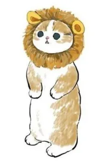 💗 kot, lew, zwierzę, słodki, kreskówka, zwierzak telegram sticker