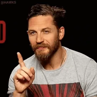 😂 Tom Hardy актер, портрет, мужчина, борода, улыбка whatsapp sticker