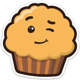 😜 มัฟฟิน, ของหวาน, อาหาร, คัพเค้ก, น่ารัก, คาวาอิ, ขยิบตา telegram sticker