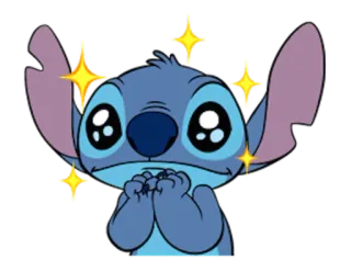 😯 Stitch Стич, Дисней, Лило и Стич, Мультфильм, Милый, Блестящий whatsapp sticker