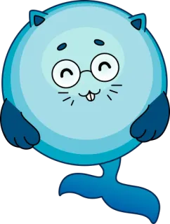 🤓 Katze, Cartoon, niedlich, blau, Tier, Brille telegram sticker