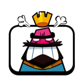 😡 clash royale, king, angry, crown, emote telegram sticker