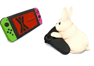 🐰 nintendo switch, hase, kaninchen, spielekonsole, elektronik, tier whatsapp sticker