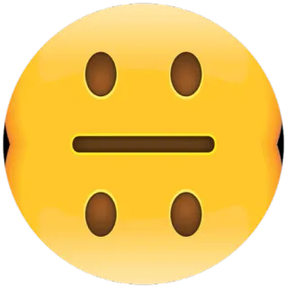 😐 emoji, face, expressionless, neutral, yellow, circle telegram sticker