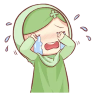 😭 плач, грустный, эмоции, мультфильм, слезы, женщина, мусульманка telegram sticker