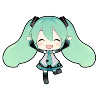 😄 Hatsune Miku Anime, Vocaloid, Lindo, Dibujos animados telegram sticker