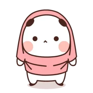 🐼 милый, каваий, стикер, мультфильм, персонаж, розовый, толстовка telegram sticker