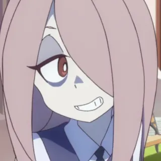 😏 Sucy Manbavaran Little Witch Academia anime, cartone animato, ragazza, strega, magia, divertente, carino, Sucy telegram sticker