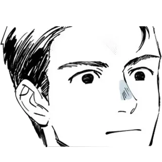 😟 man, face, expression, sketch, portrait telegram sticker