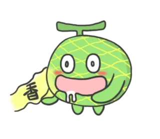 🍈 香 Melone, süß, Cartoon, Essen, Frucht, Kawaii telegram sticker